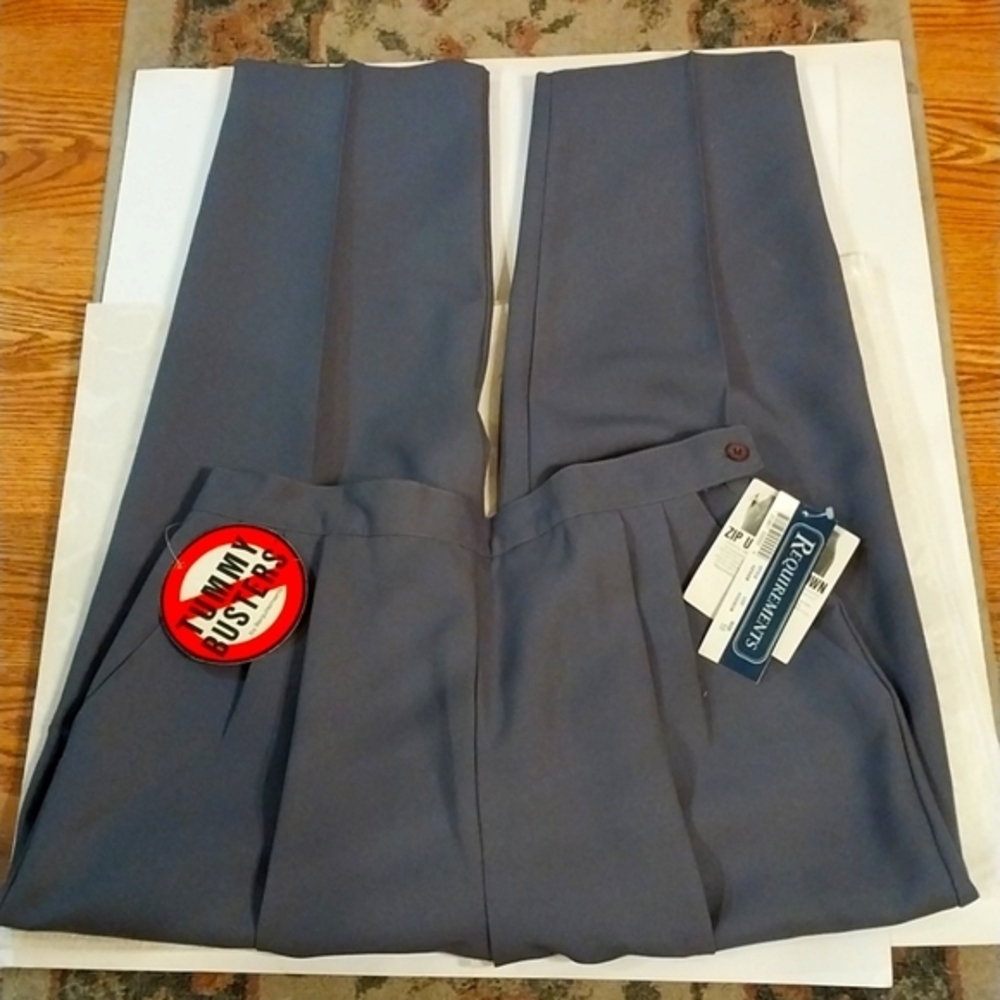 Requirements NWT Women's Pants Size 18/28 Gray "Tummy Busters" Side Zip‎